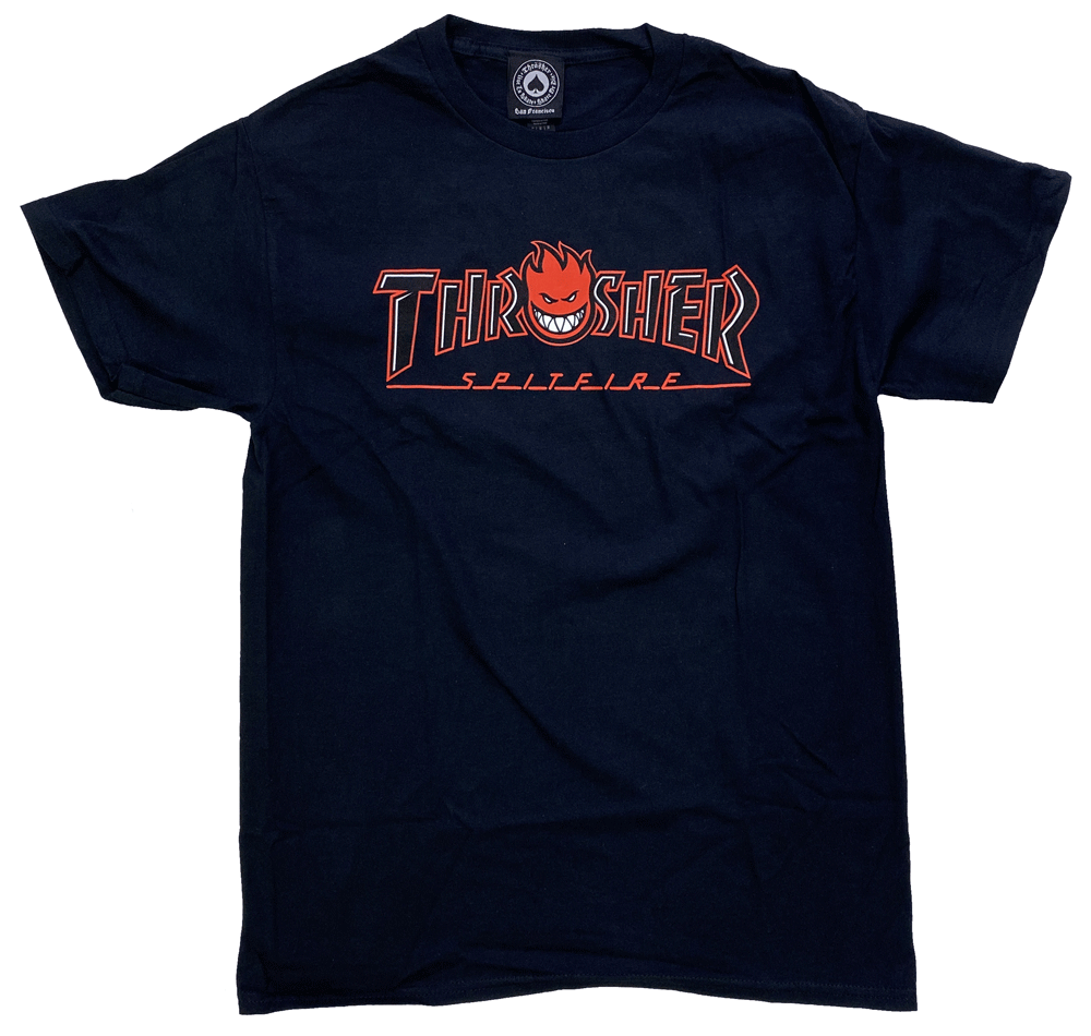 THRASHER MAGAZINE x SPITFIRE・スラッシャー・スピットファイアー・コラボ・BIG HEAD・ブラック・Tシャツ・正規品