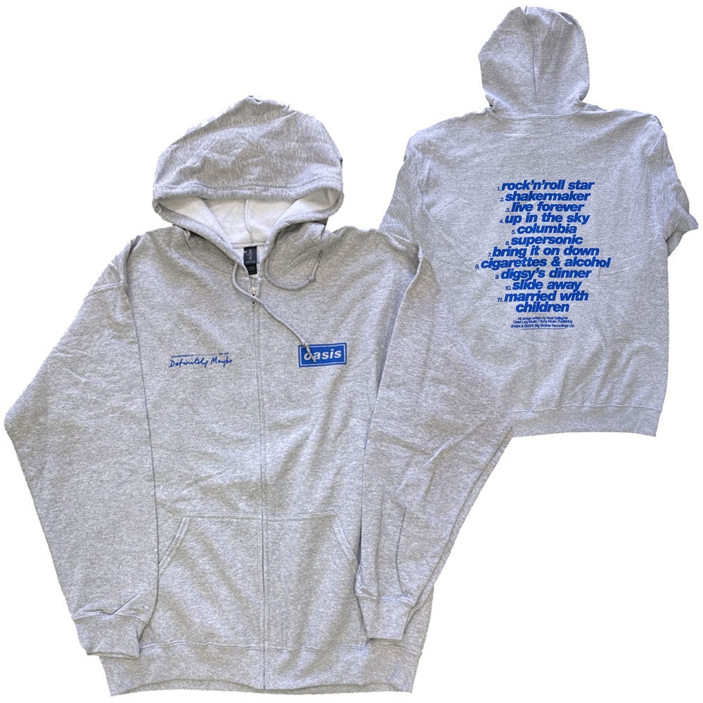 オアシス・OASIS・DEFINITELY MAYBE TRACKLISTING・ジップパーカー・ジップアップパーカー・パーカー・ロックパーカー