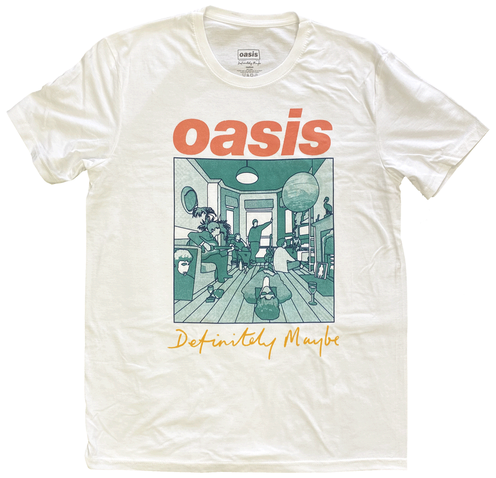 オアシス・OASIS・DEFINITELY MAYBE ILLUSTRATION・NEW・Tシャツ・ロックTシャツ